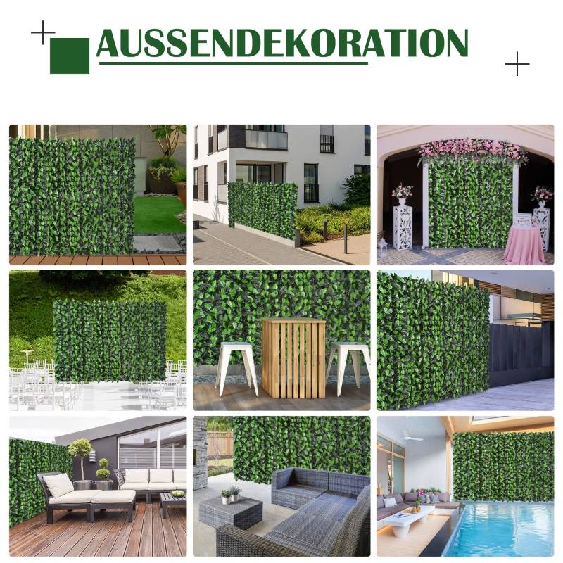 Haie artificielle en tissu pour jardin et balcon brise-vue occultant 300x100cm vert - ComfortXL Outdoor Living - Image 7