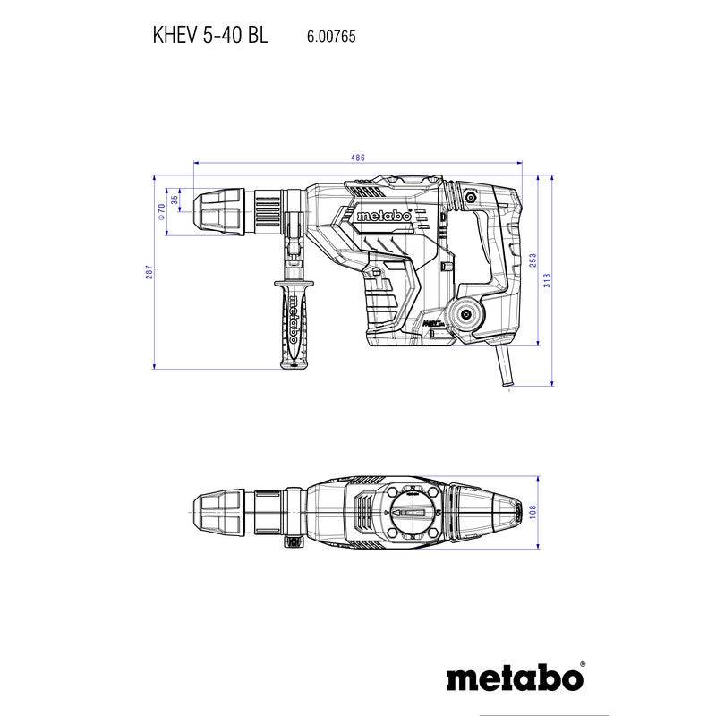 Metabo - Marteau perforateur burineur 8,7J SDS Max FILAIRE KHEV 5-40 BL Coffret  Ø40mm 1150W Metabo - Image 4