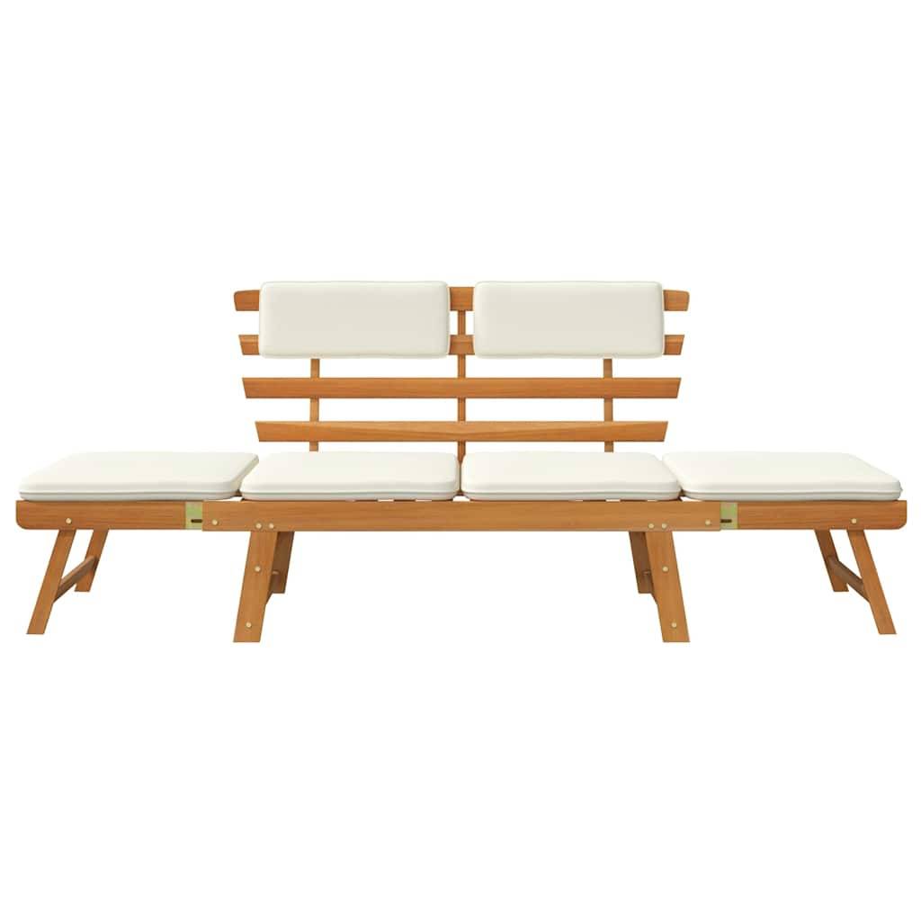 Vidaxl - Banc de jardin avec coussins 2-en-1 190 cm Bois solide d'acacia vidaXL 42647 - Image 9