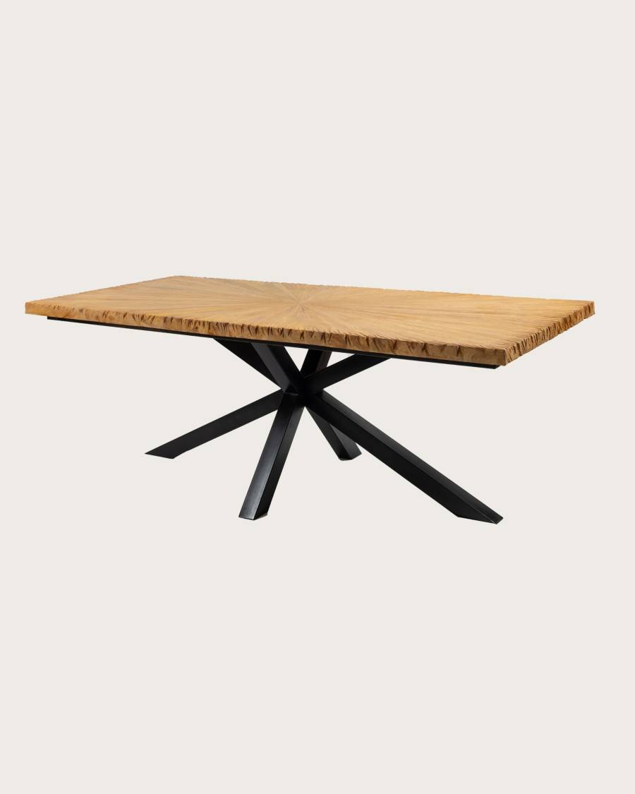 Sun - Table repas en teck massif motif soleil L200 cm 10 pers. - UNIQKA - Image 3