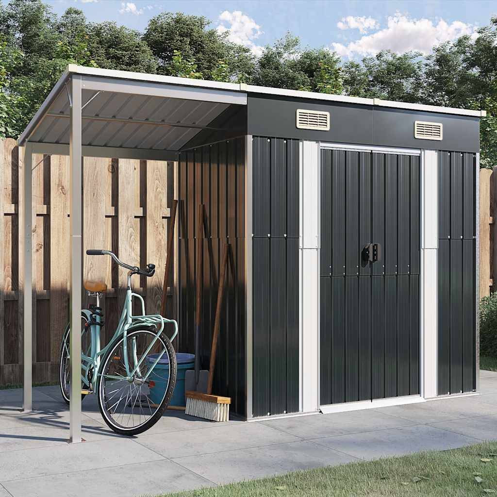 Vidaxl - Abri de jardin avec toit prolongé anthracite 277x107x181 cm vidaXL 364526 - Image 1