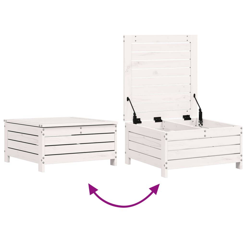 Vidaxl - Repose-pied de jardin blanc 62x63,5x32 cm bois de pin massif vidaXL 844899 - Image 8