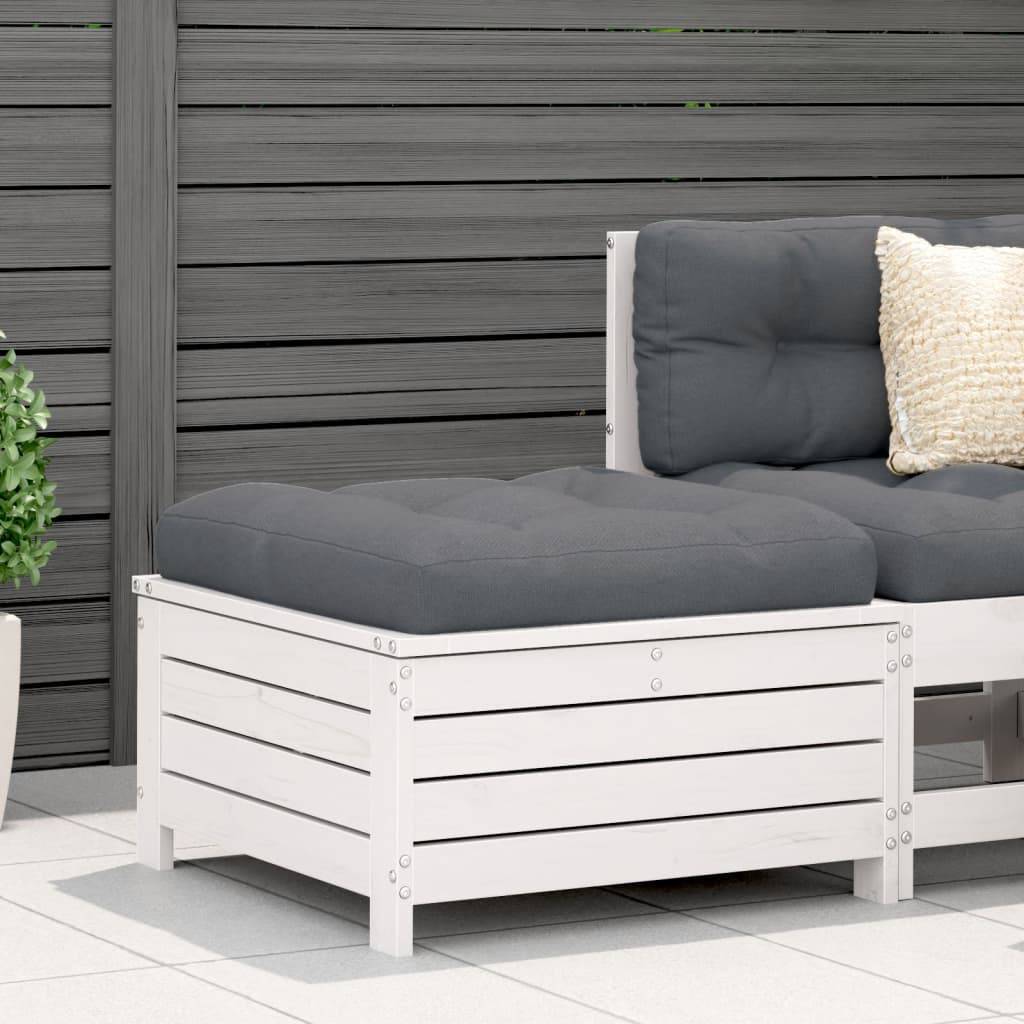 Vidaxl - Repose-pied de jardin blanc 62x63,5x32 cm bois de pin massif vidaXL 844899 - Image 1