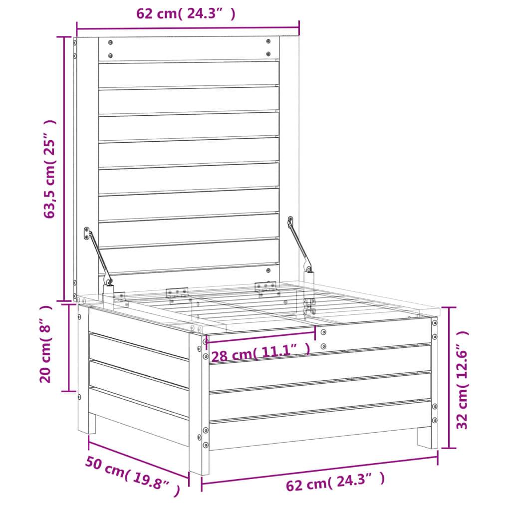 Vidaxl - Repose-pied de jardin blanc 62x63,5x32 cm bois de pin massif vidaXL 844899 - Image 3