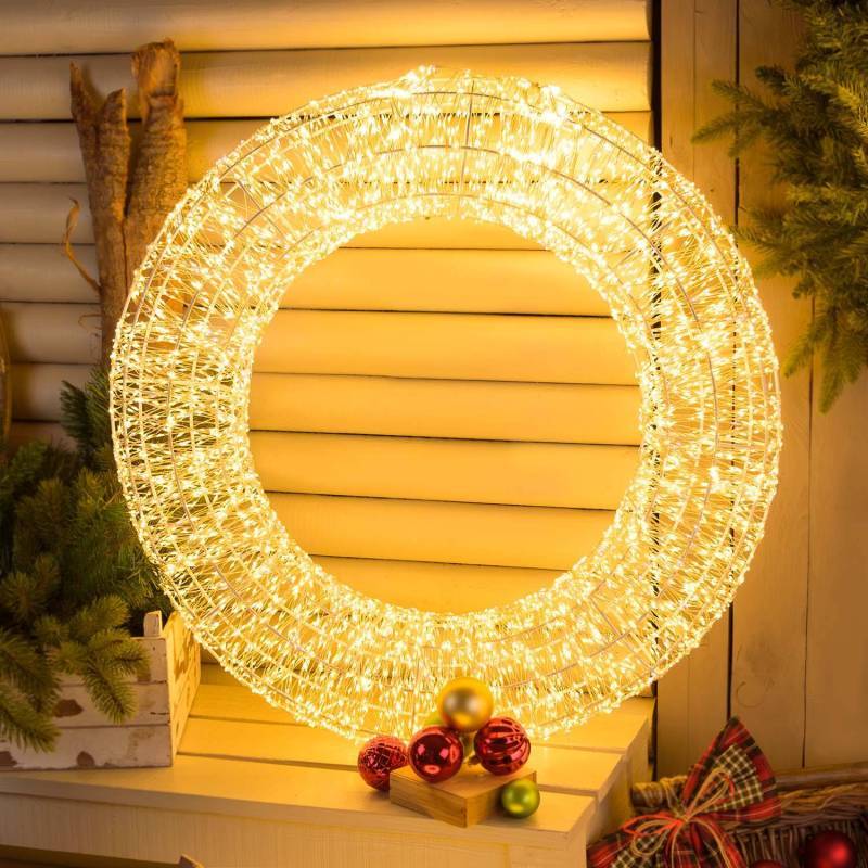 Lotti - Couronne lumineuse 3D Ø75cm câble Blanc Silver Métal 6000 Micro LED Flash Diamond Lotti - Image 1