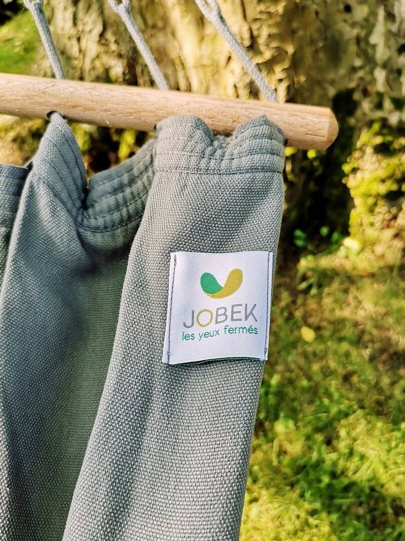 Jobek - Hamac KOLOR 300x100 cm en Polypropylène Anthracite Uni certifié FSC 100% JOBEK - Image 6