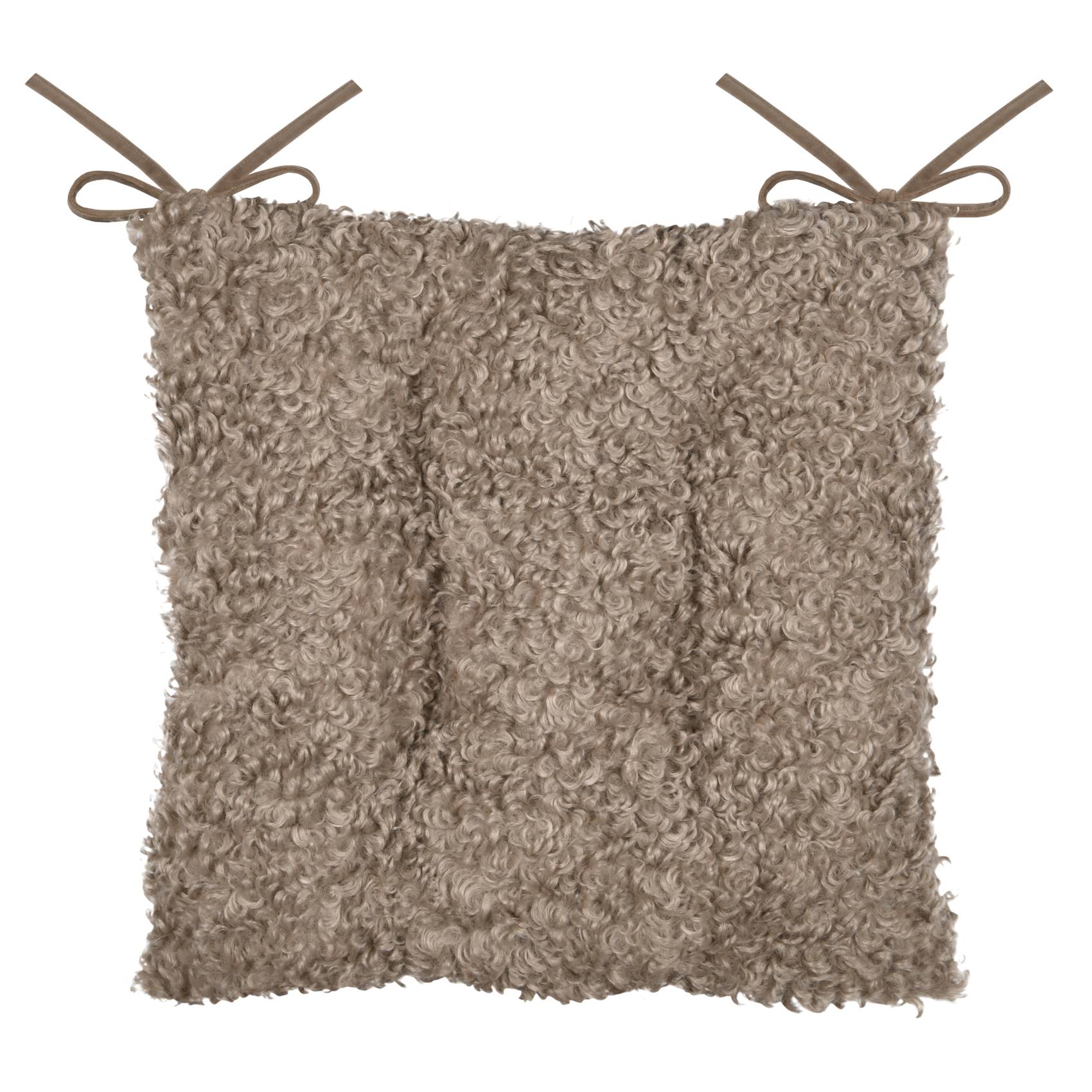 Lovely Casa - Galette de chaise - Effet bouclette - LOVELY CASA - Polyester - Taupe - Image 1