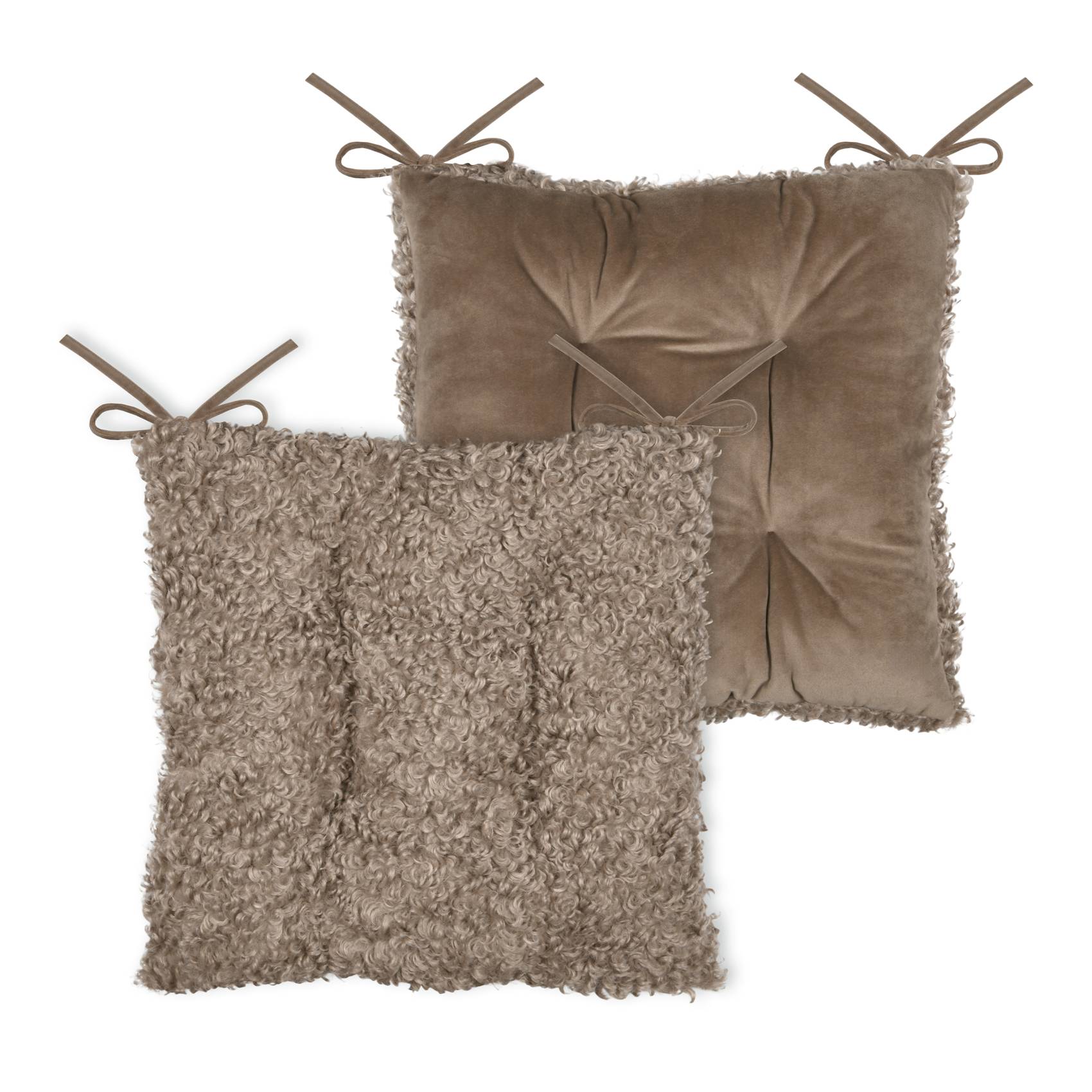 Lovely Casa - Galette de chaise - Effet bouclette - LOVELY CASA - Polyester - Taupe - Image 4