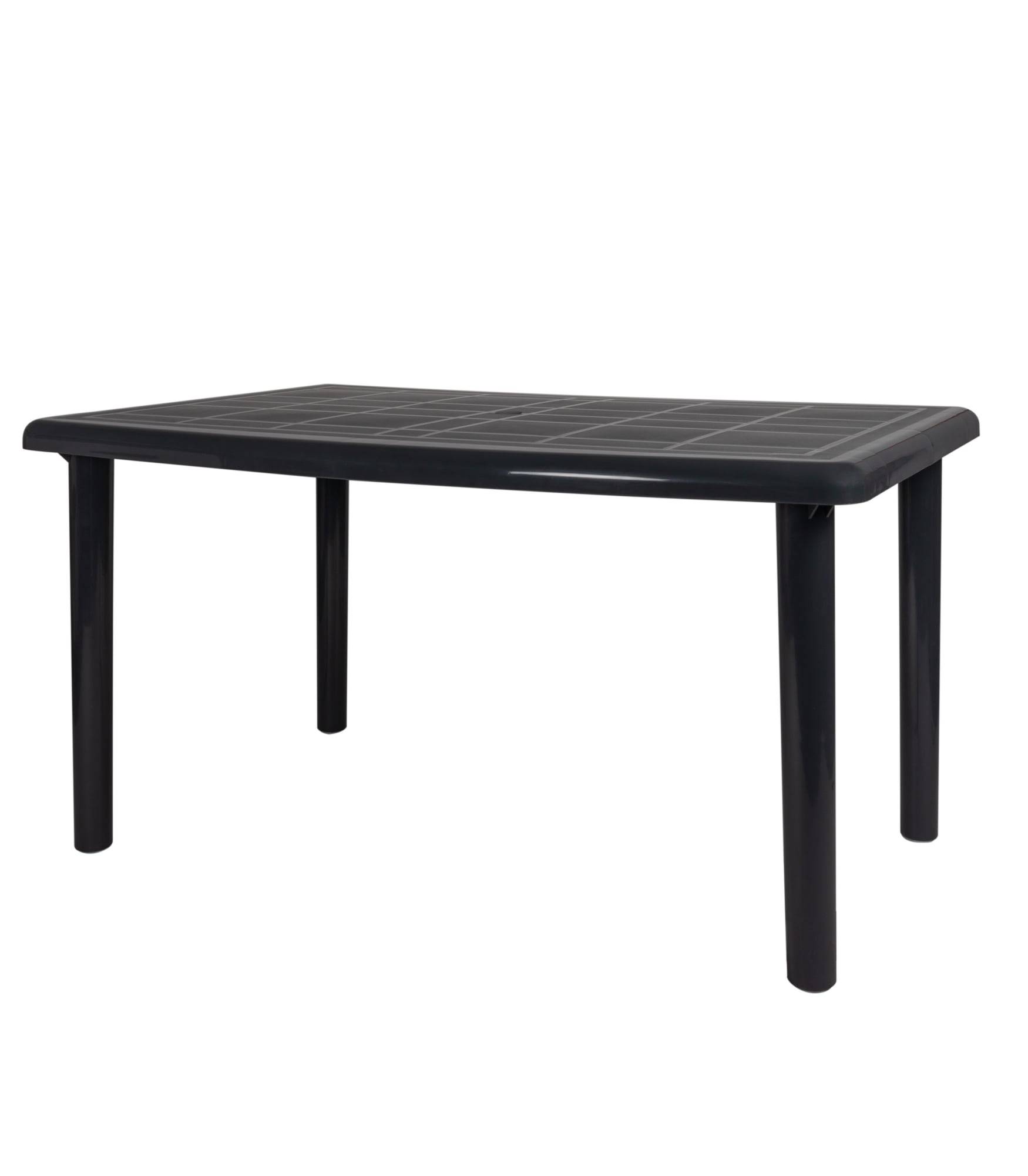 Table rectangulaire recyclée extérieur 140x90 gris volcanique OLOT garbar - Image 1