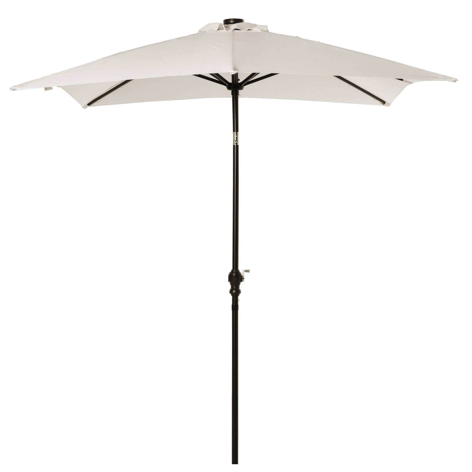 Parasol droit rectangulaire inclinable LED solaire en acier et polyester crème 268 x 205 x 248 cm - PANGIVO - Image 2