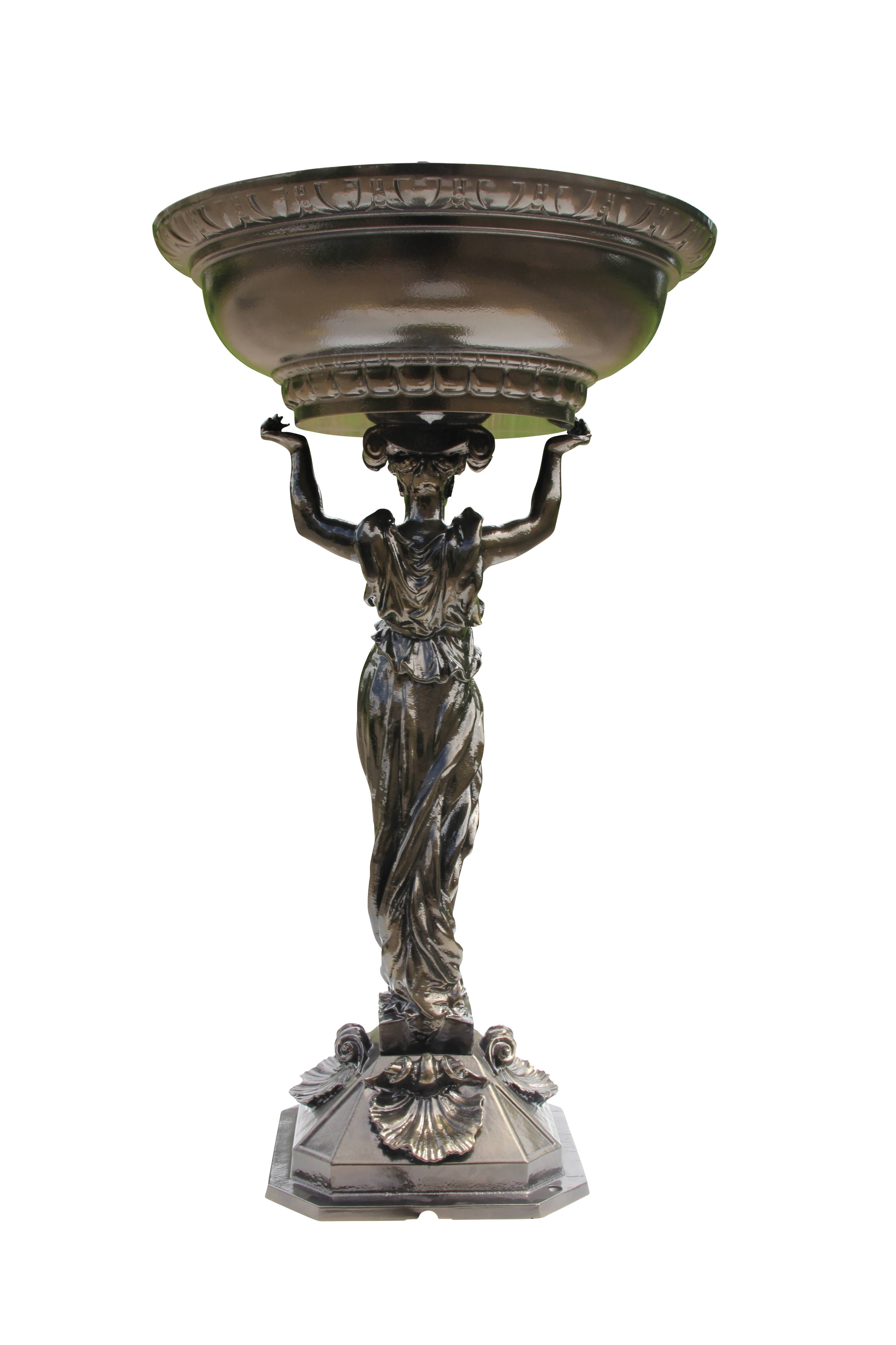 Fontaine cariatide vieux bronze H. 107cm X L. 65cm, Dommartin - Image 3