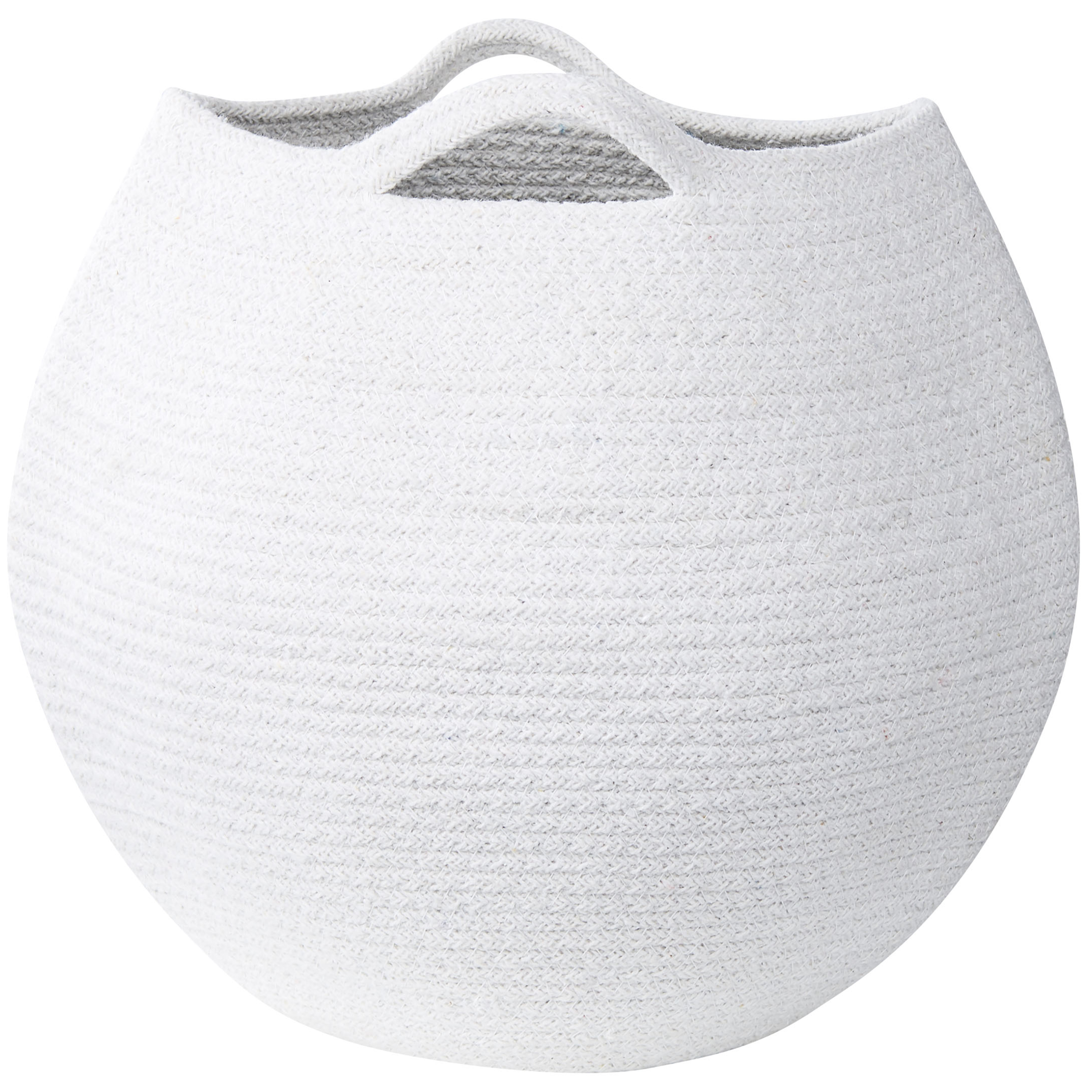 Paniers Blanc en Coton 30 cm Ronds Faits Main Rangement Intérieur pour Linge Facile à Entretenir Corbeilles Lot de 2 - Image 4