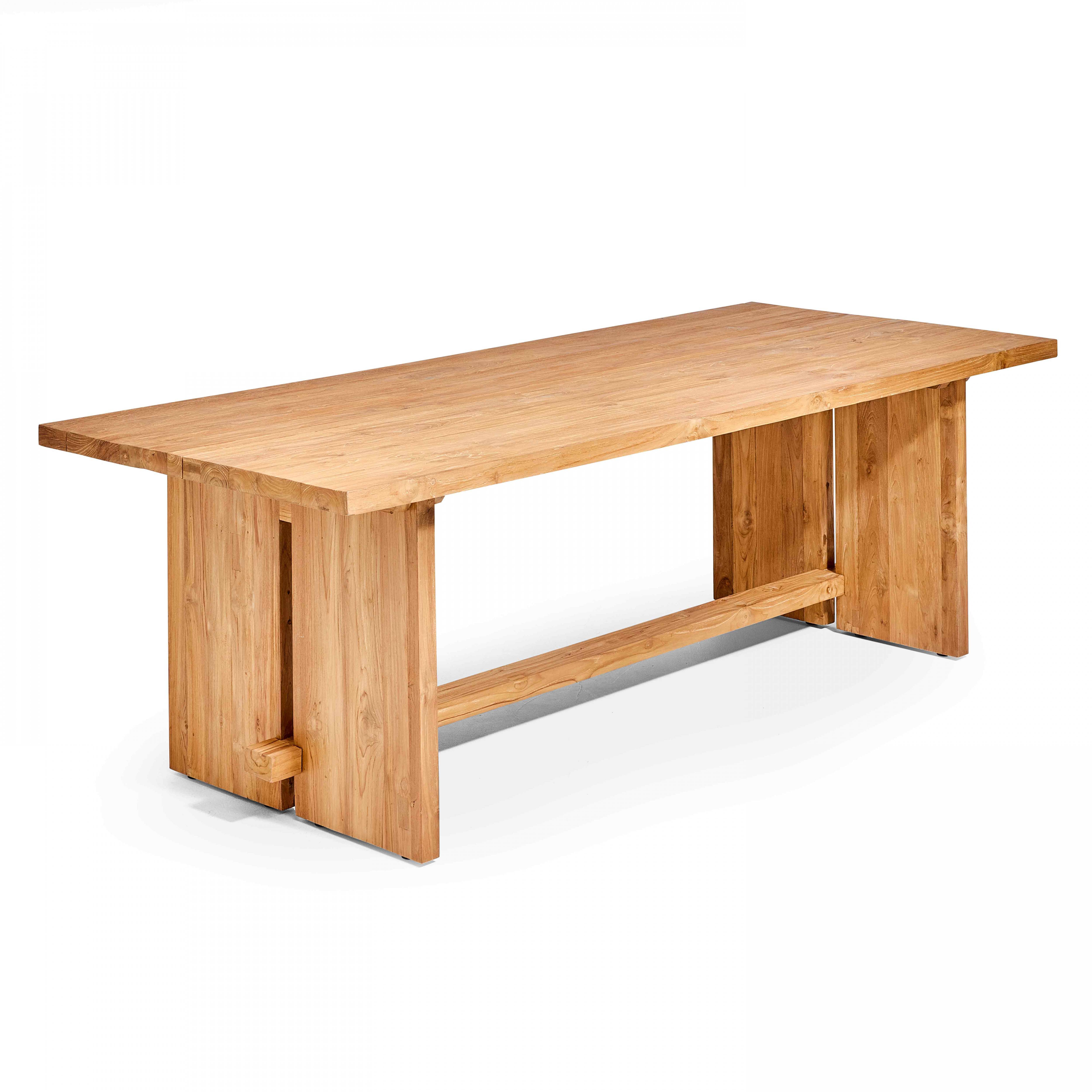 Oviala - Table de terrasse en teck recyclé massif 240 x 100 cm - Oviala - Image 1