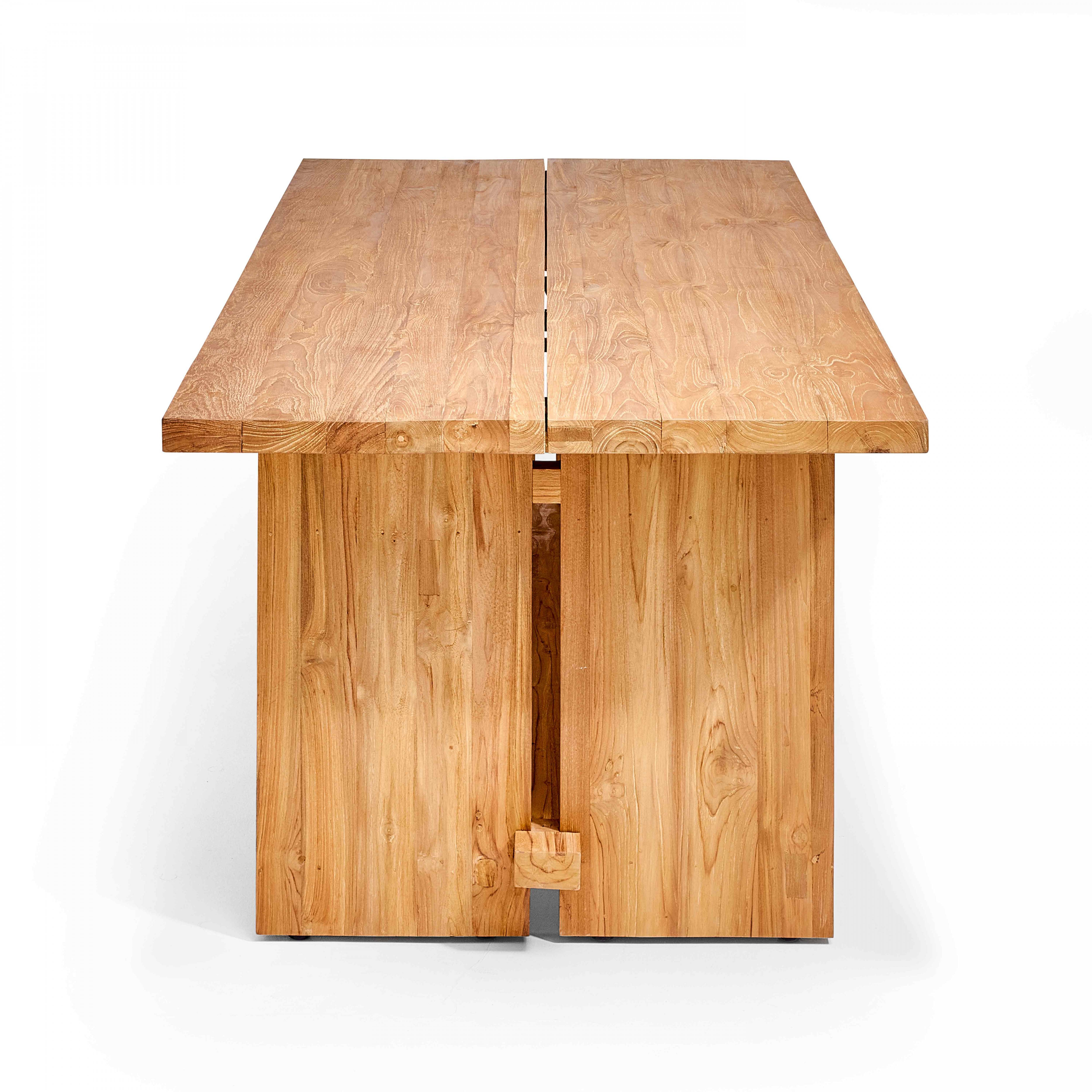 Oviala - Table de terrasse en teck recyclé massif 240 x 100 cm - Oviala - Image 2