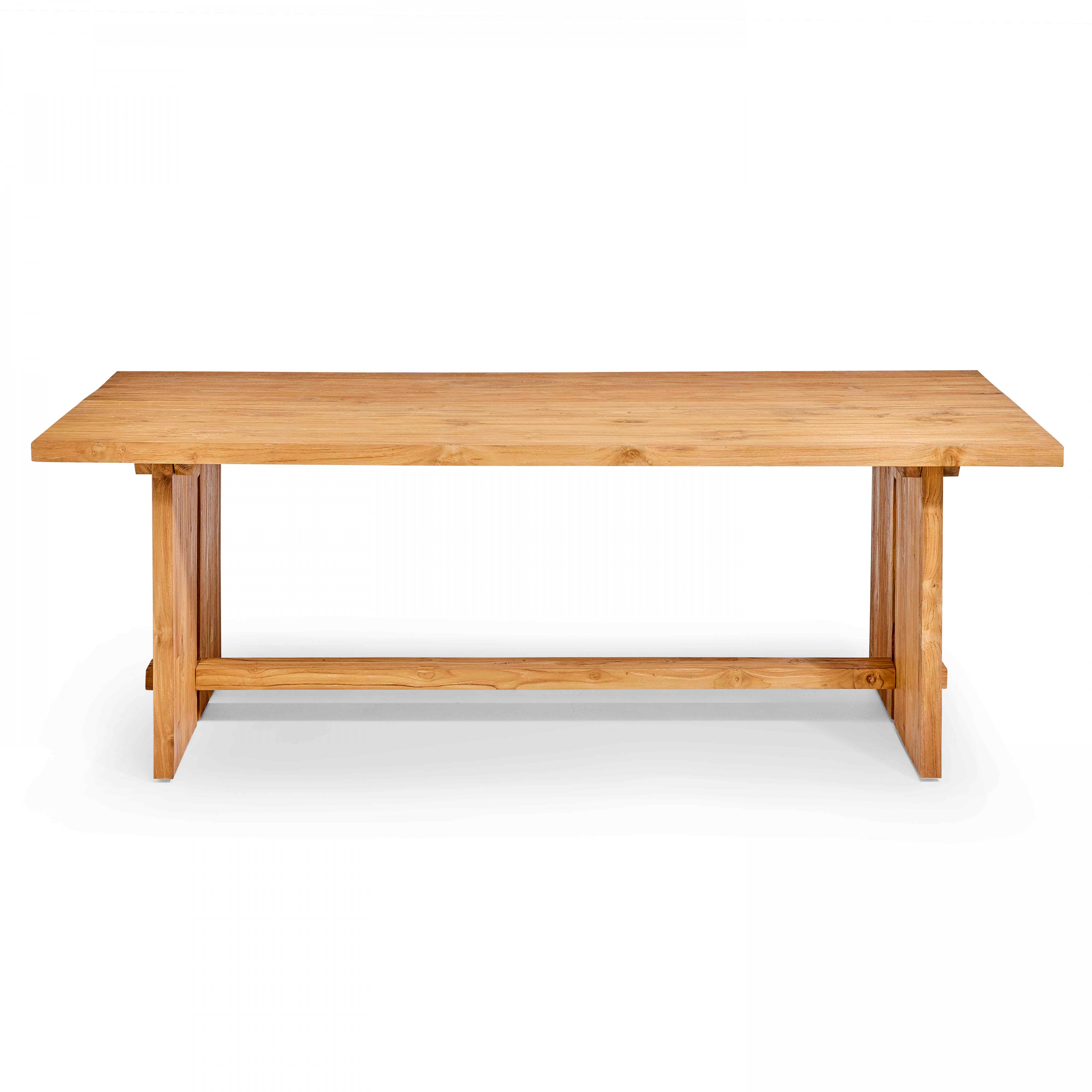 Oviala - Table de terrasse en teck recyclé massif 240 x 100 cm - Oviala - Image 3