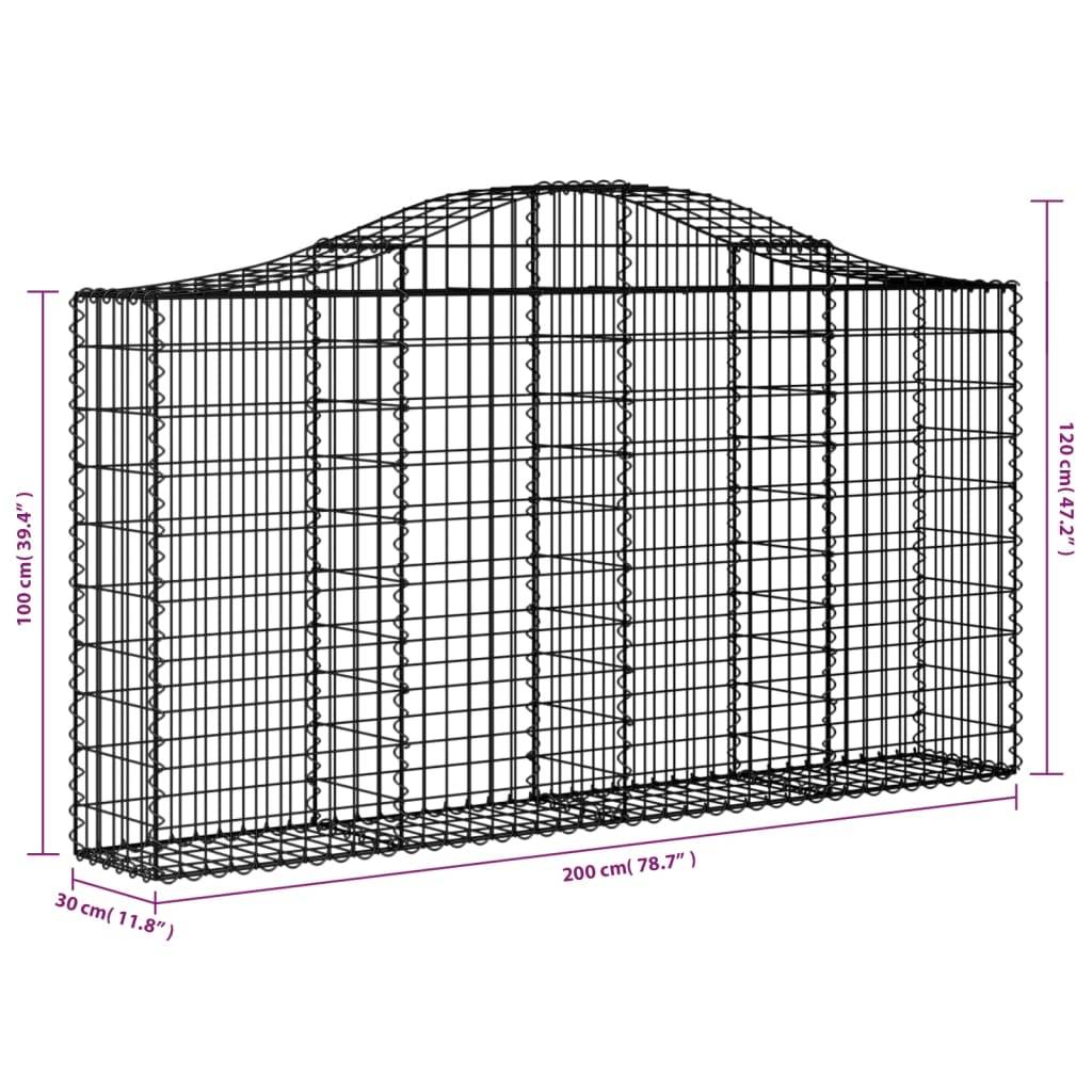 Vidaxl - Panier de gabions arqué 200x30x100/120 cm Fer galvanisé vidaXL 153385 - Image 3