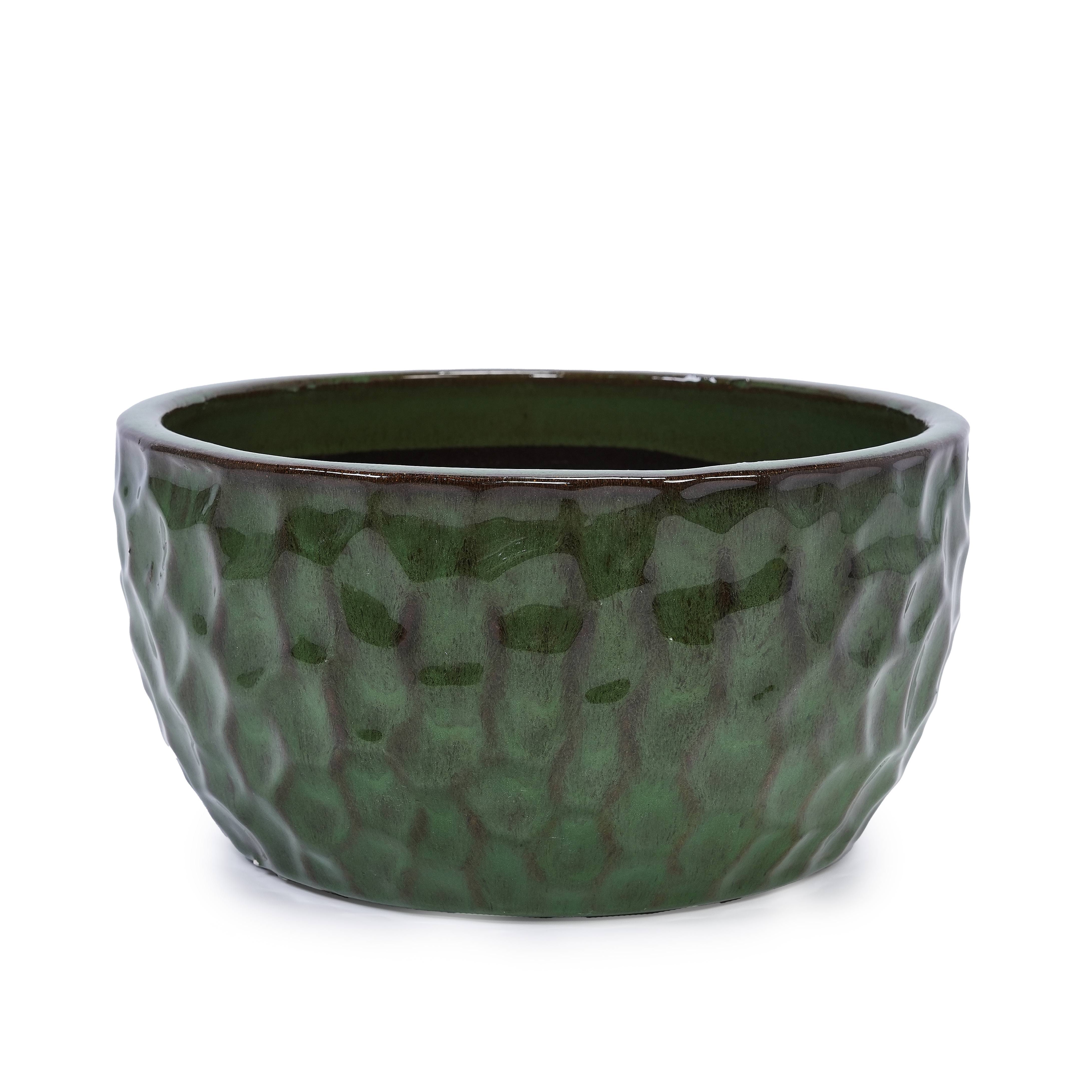 PANGIVO - Ensemble de 3 pots de fleurs en céramique émaillée, vert antique, Ø 38,1/30,5/25,4 cm - PANGIVO - Image 10