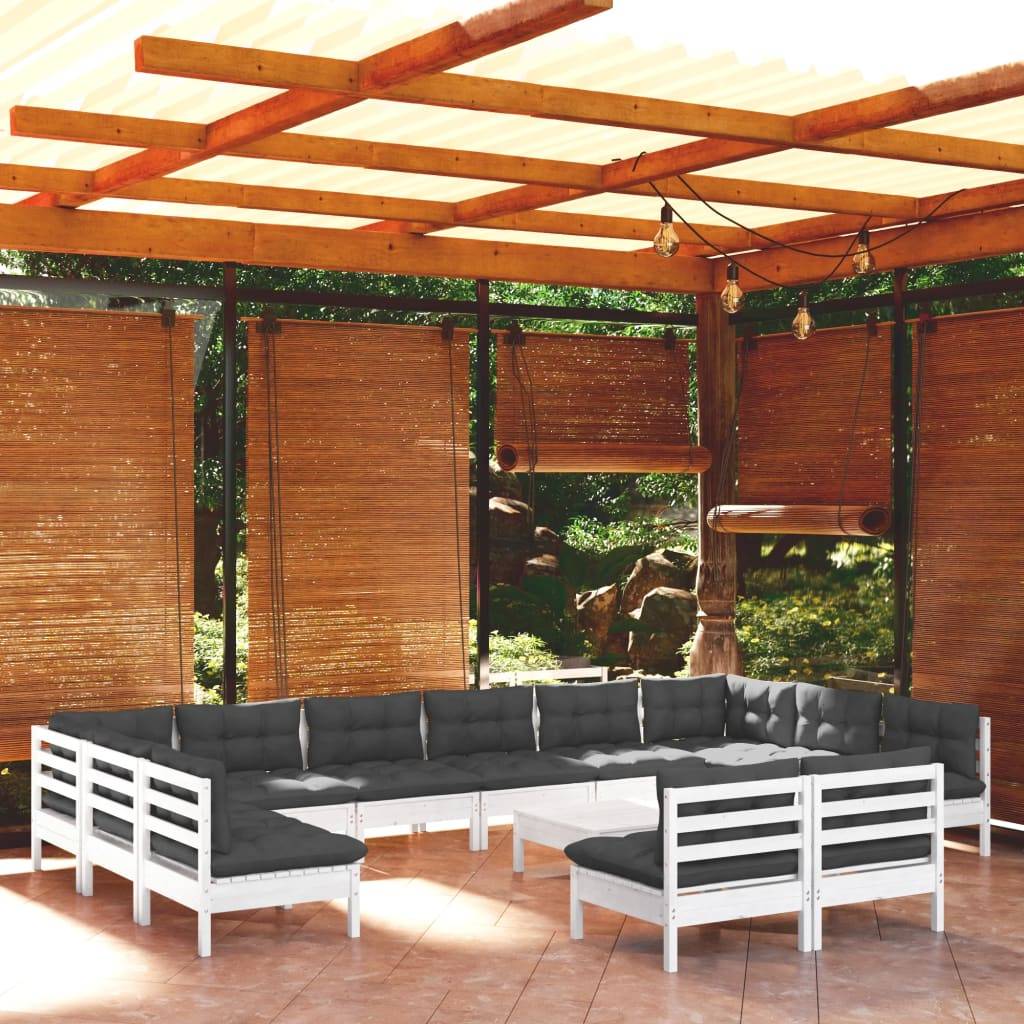 Prolenta Premium - Salon complet 3 places bois de pin et tissu (100 % polyester) blanc 63,5 x 63,5 x 62,5 cm - Prolen - Image 2