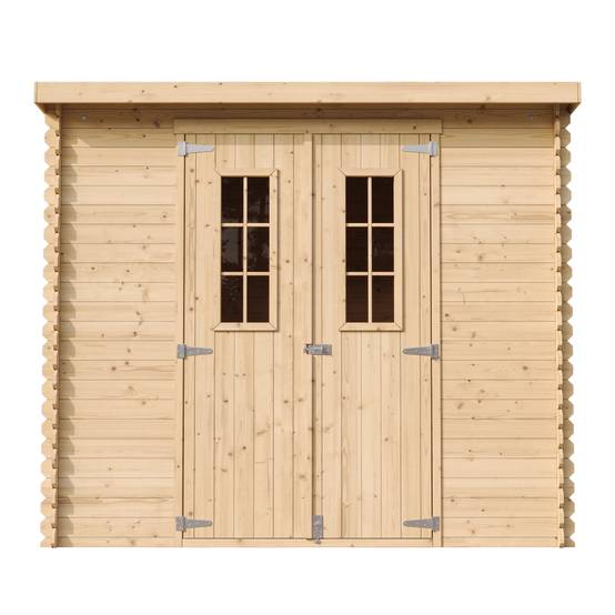 Timbela - Abri de jardin en bois l239xL142xH200 cm / 2.63 m² - Stockage extérieur - Petit abri à outils, Local à vélos - 19 mm d’épaisseur - Timbela M310C - Image 4