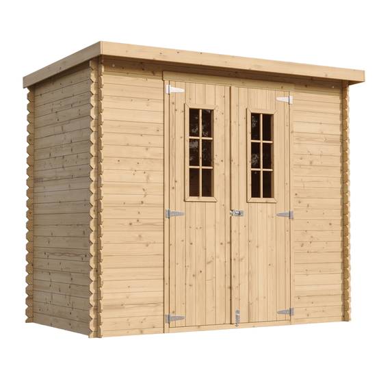 Timbela - Abri de jardin en bois l239xL142xH200 cm / 2.63 m² - Stockage extérieur - Petit abri à outils, Local à vélos - 19 mm d’épaisseur - Timbela M310C - Image 3