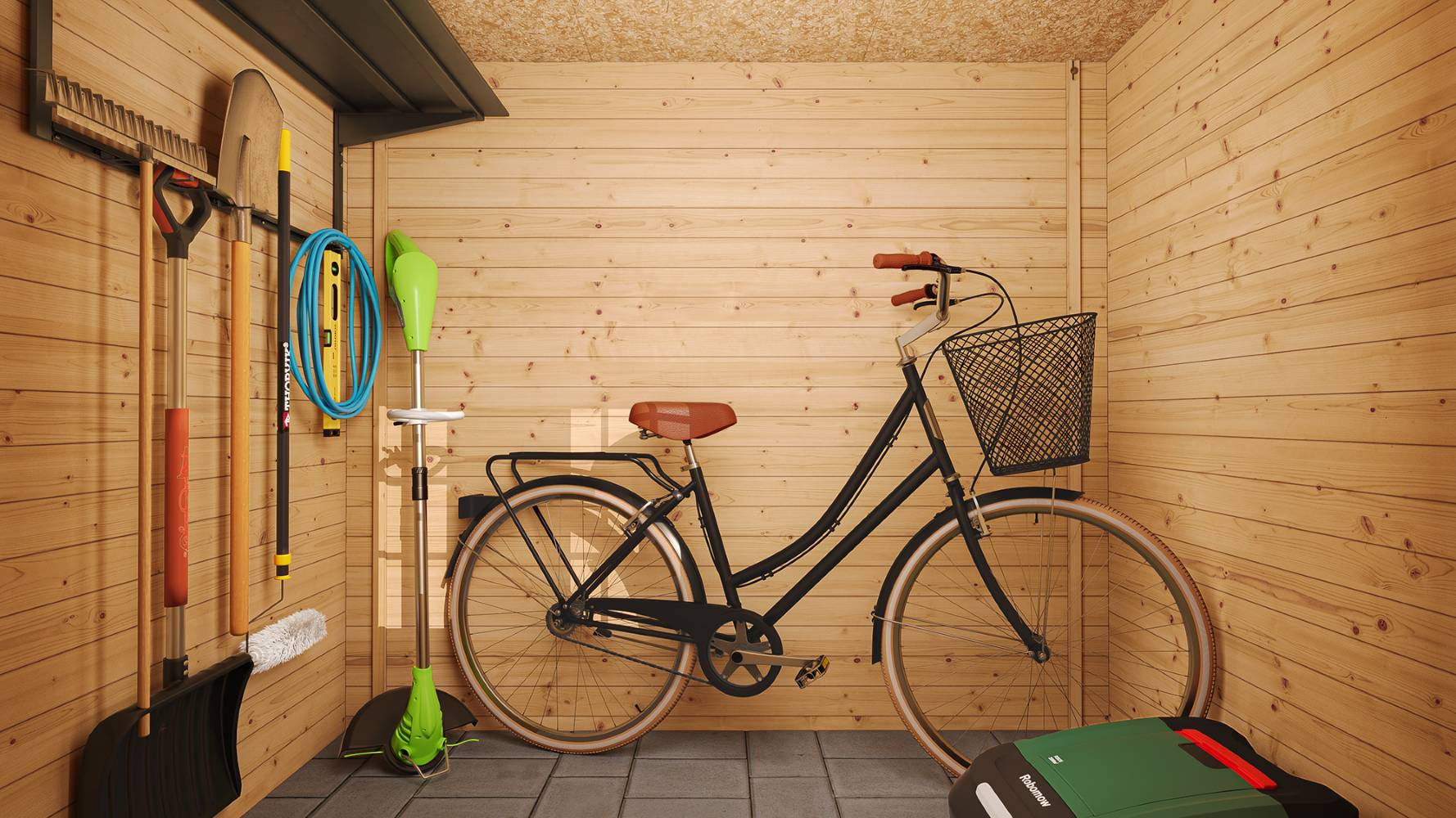 Timbela - Abri de jardin en bois l239xL142xH200 cm / 2.63 m² - Stockage extérieur - Petit abri à outils, Local à vélos - 19 mm d’épaisseur - Timbela M310C - Image 2