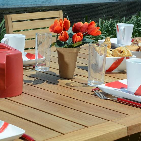 Salon de jardin teck massif Byblos, 6 places - TECK'Attitude - Image 3