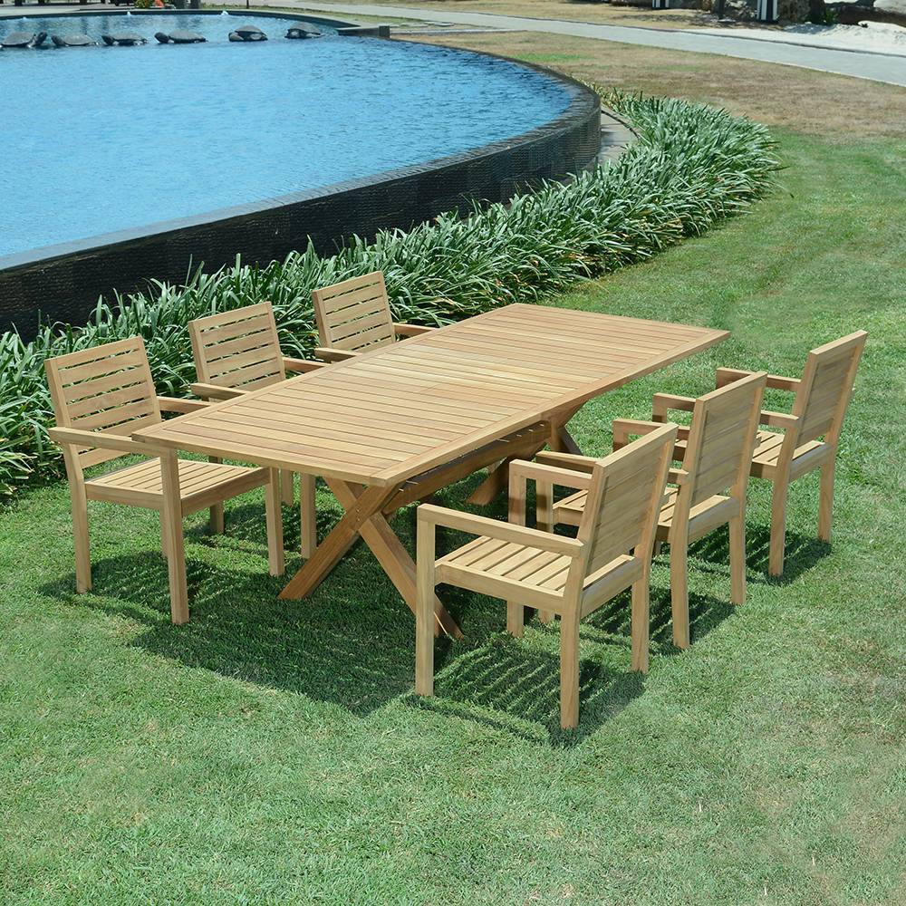 Salon de jardin teck massif Byblos, 6 places - TECK'Attitude - Image 5