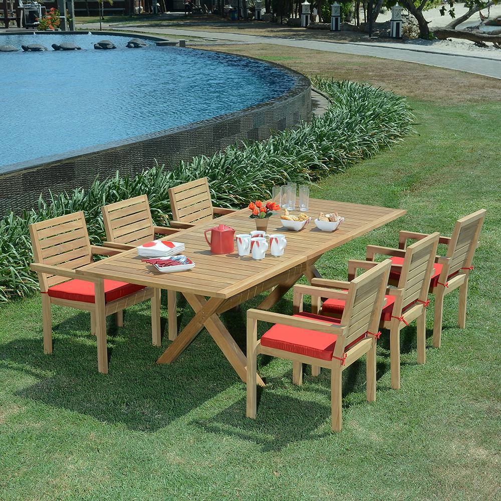 Salon de jardin teck massif Byblos, 6 places - TECK'Attitude - Image 2
