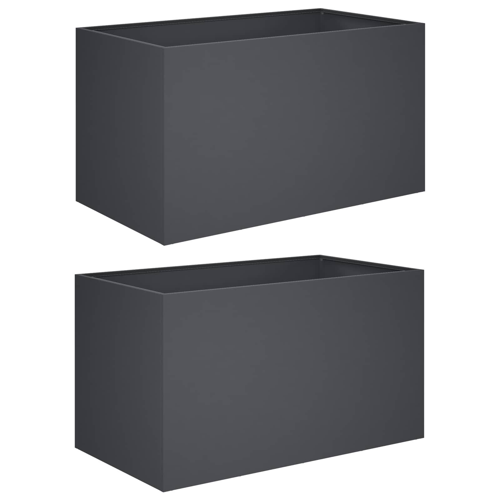 Vidaxl - Cache-pot de jardin 2 pc Anthracite 100 x 50 x 50 cm vidaXL 8005279 - Image 2