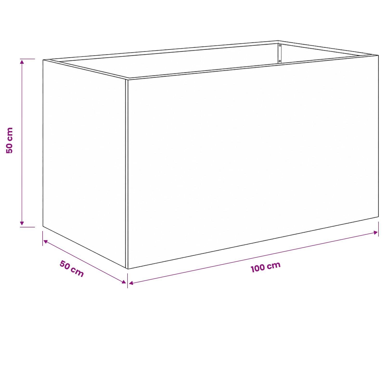 Vidaxl - Cache-pot de jardin 2 pc Anthracite 100 x 50 x 50 cm vidaXL 8005279 - Image 3