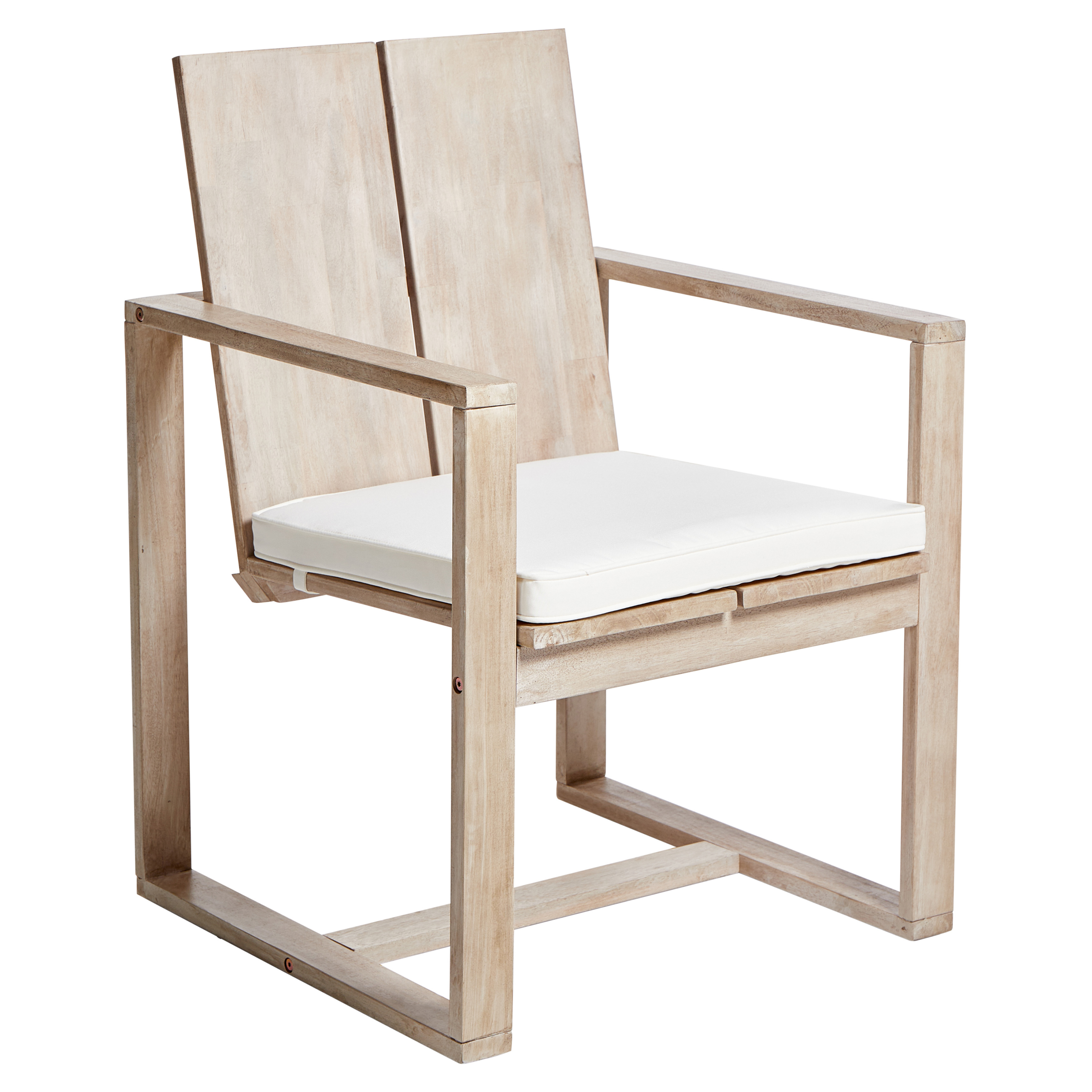 Chaise de jardin Acacia Blanc cassé AZZANELLO Beliani - Image 3