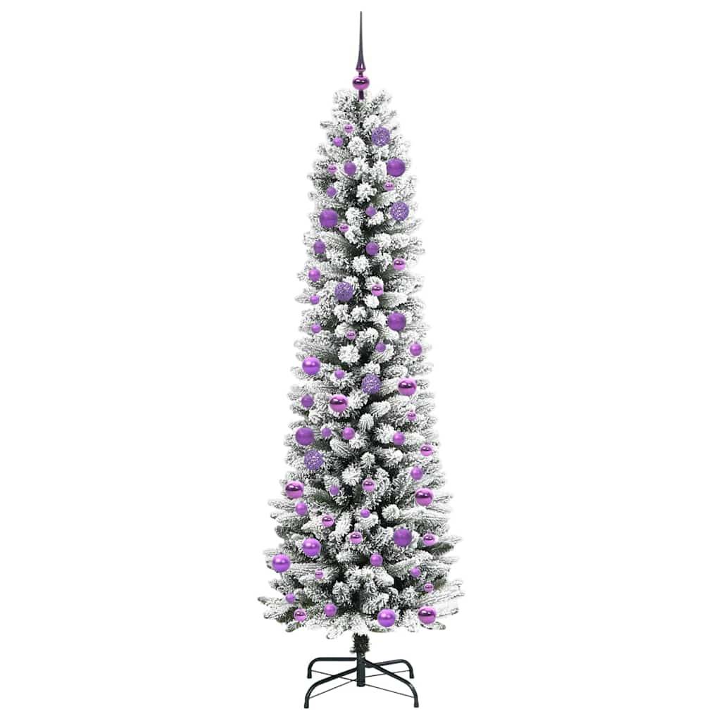Sapin de Noël | Arbre de Noël artificiel Blanc 240 cm PVC, métal et plastique Maison Chic - Image 4