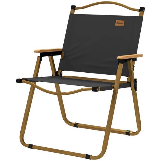 Chaise de camping pliante acier et tissu gris foncé 54 x 59 x 78 cm - PANGIVO - Image 2