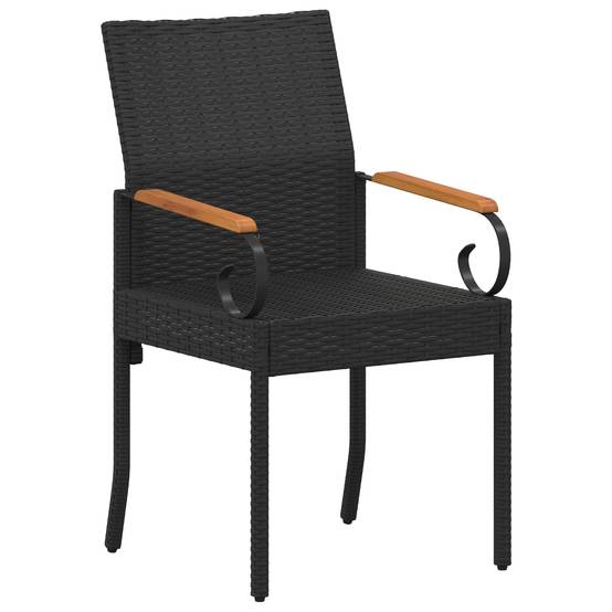 Chaises de jardin résine tressée et acier noir et blanc crème 59.5 x 50 x 88 cm - PANGIVO - Image 5