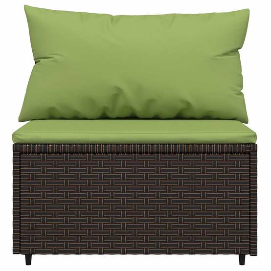 ComfortXL - Petit Salon de Jardin 3 Pièces Résine Tressée Modulable Coussins Verts Inclus pour Balcon Marron – ComfortXL Outdoor Living - Image 5