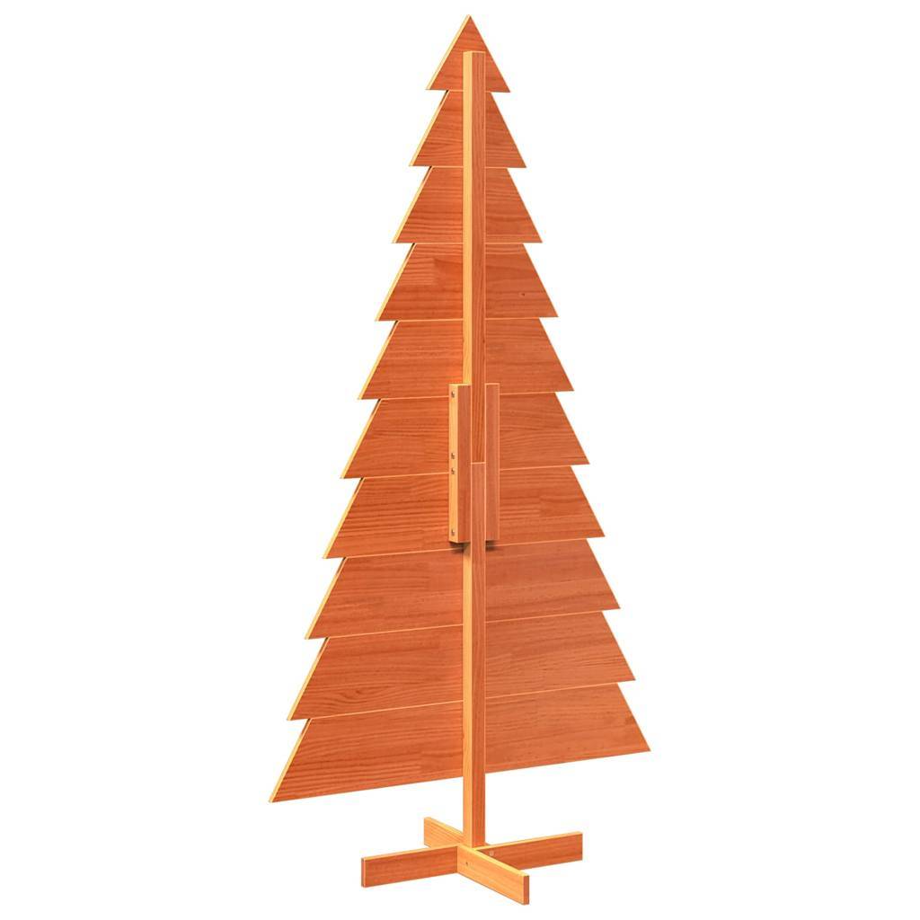 Sapin de Noël en Bois Pin Massif Décoration Intérieure 180 cm Brun – ComfortXL Outdoor Living - Image 5