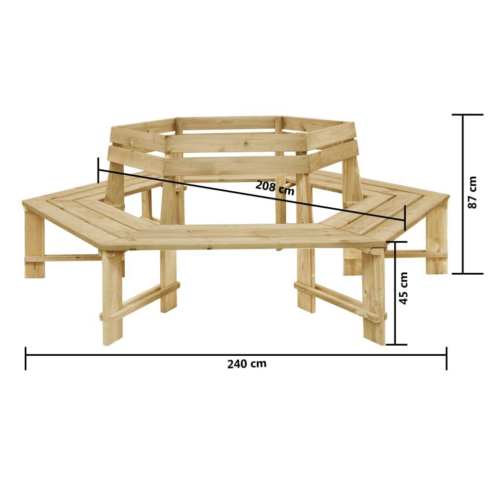 Helloshop26 - Banc de jardin meuble de patio d'extérieur terrasse 240 x 240 x 87 cm bois de pin imprégné - Image 4