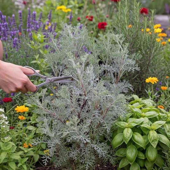 Armoise camphrée - Sans traitement à fleurs Blanche - feuillage Persistant - Lot de 9 godets- hauteur à maturité De 0,50 m à 1,00 m