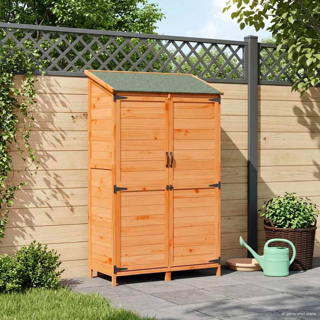 Vidaxl - Abri de jardin Marron 106,5 x 56 x 176 cm Bois de Sapin Massif vidaXL 42033451 - Image 4