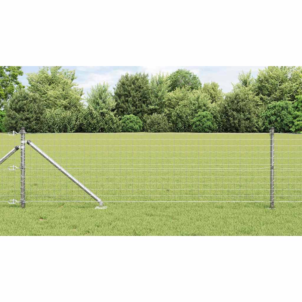 Poteau de clôture acier galvanisé argenté 100 x 3.2 cm, Poids :13.9kg - PANGIVO