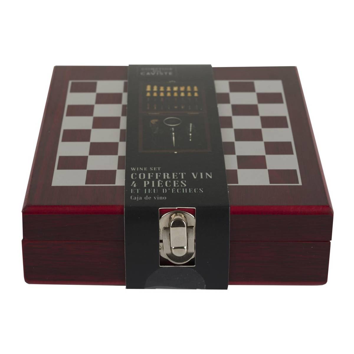 Cook Concept - Coffret de Vin 4 Pièces "Jeu d'échecs" 16cm Marron - Image 6
