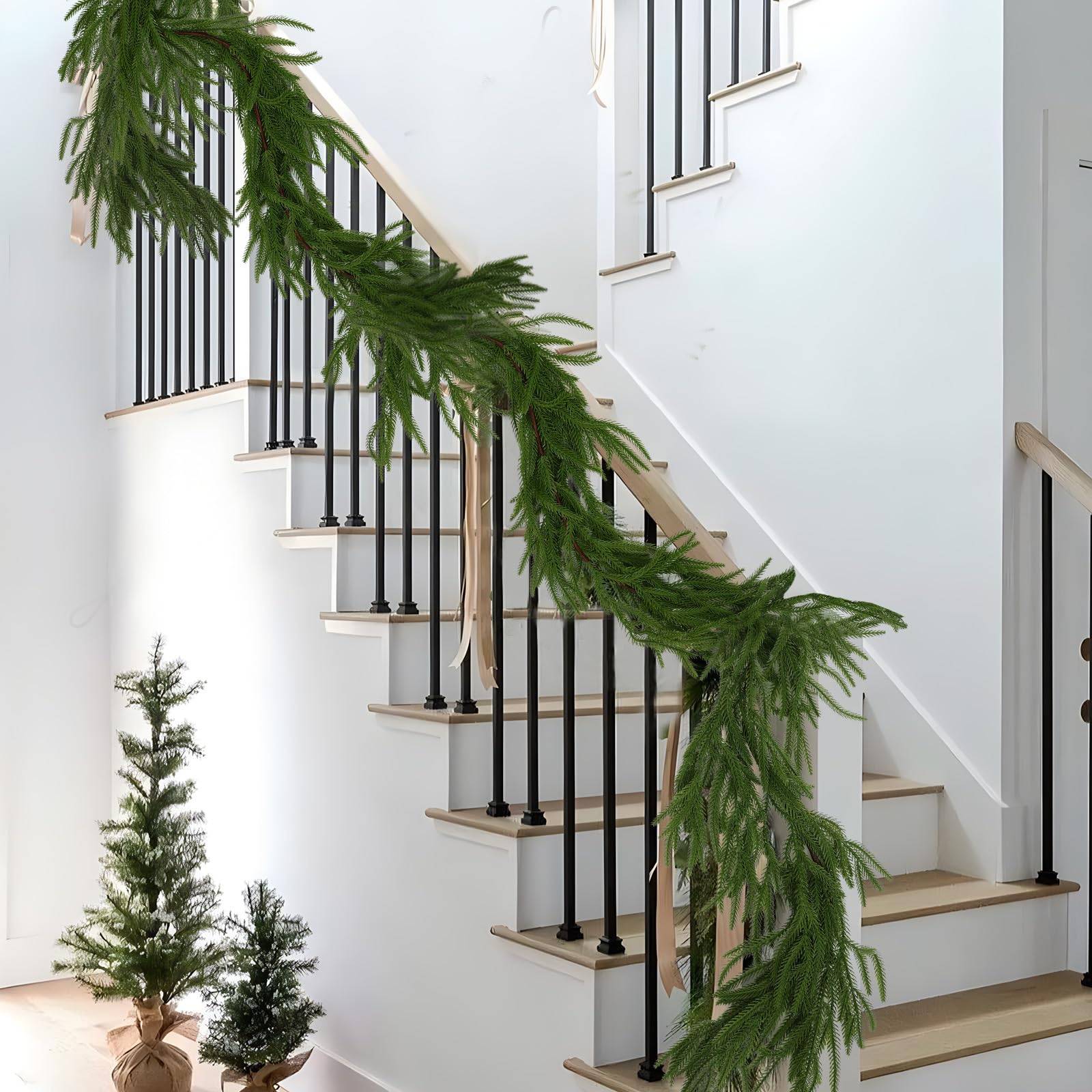 Guirlande de pin artificiel Norfolk 270 cm, décoration de Noël, guirlande de verdure artificielle de Noël, guirlande de pin réaliste, couronne de Noël - Image 3