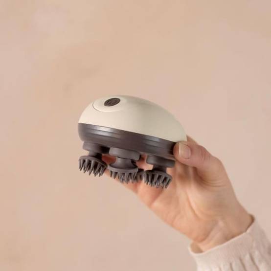 Livoo - Masseur tete et cuir chevelu - LIVOO - DOS202 - 2 h - 96 picots - 4 tetes - 3 modes - IPX4 - Creme / Gris foncé - Image 4