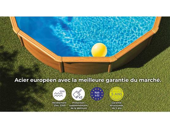 Gré - Piscine acier aspect bois Sicilia ronde 4,80 x 1,22 m - Gré - Image 6