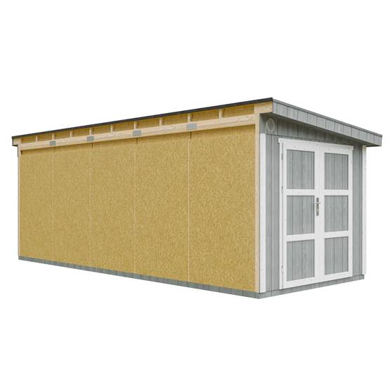 Timbela - Abri de Jardin Qualité Premium 14,30 m² / H231x248x648 cm avec plancher e paroi latérale - Timbela M941-CAVERN STEEL - Image 2