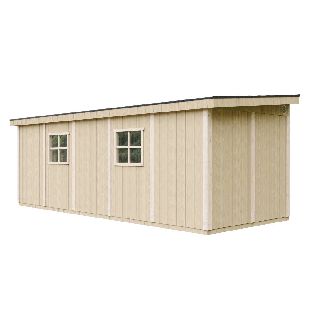 Timbela - Abri de Jardin Qualité Premium 14,30 m² / H231x248x648 cm avec plancher e paroi latérale - Timbela M941-CAVERN STEEL - Image 3