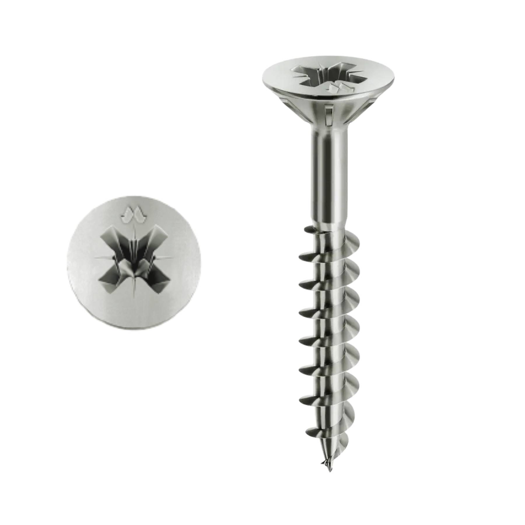 Vis MUSTAD Panelvit Tête cylindrique Pozidriv - Filetage partiel - Zingué Blanc - Ø5x110mm - Boite de 100 - PVACZP501100C8C - Image 1