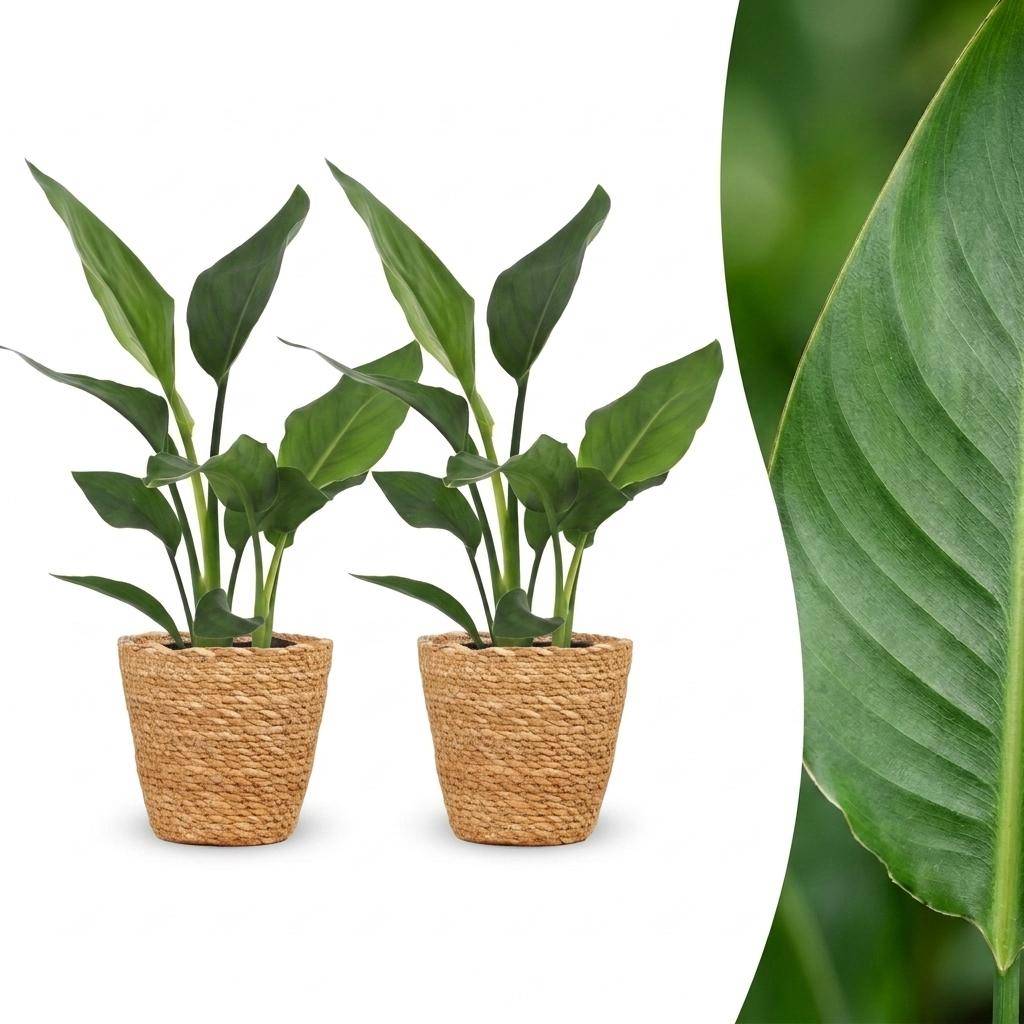 Strelitzia Reginea - Oiseau de paradis - Pot de 12cm - 2 plantes - Panier - Plantes d'intérieur - Image 1