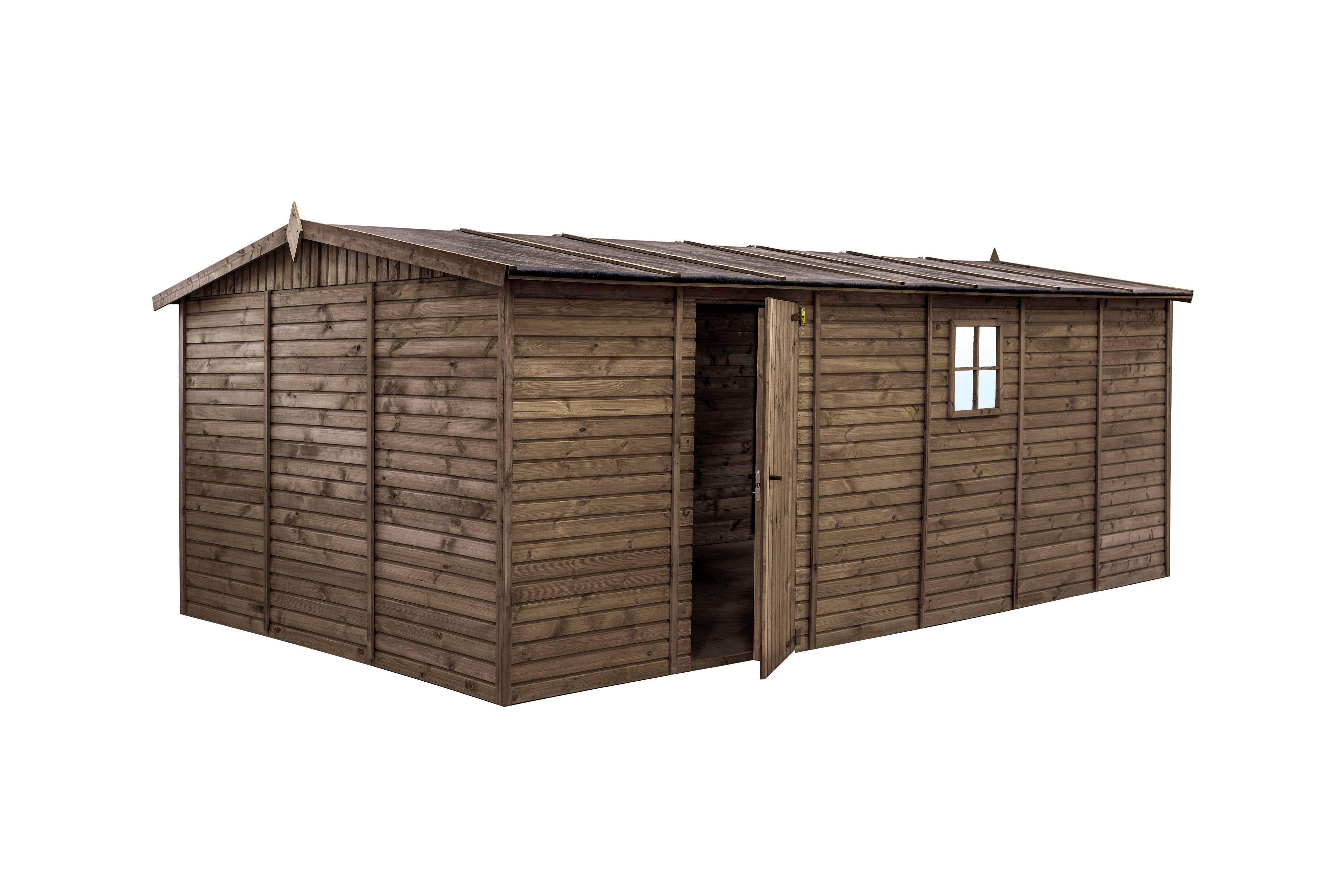Gartflex - Garage en bois traité, surface utile 17.02 m², 588x303cm, ep 19mm,  INT033 / GARTFLEX - Image 3
