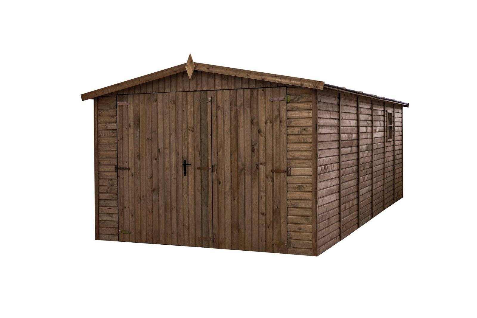 Gartflex - Garage en bois traité, surface utile 17.02 m², 588x303cm, ep 19mm,  INT033 / GARTFLEX - Image 1